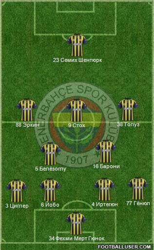 Fenerbahçe SK Formation 2012