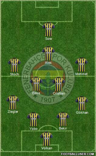 Fenerbahçe SK Formation 2012