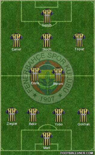 Fenerbahçe SK Formation 2012