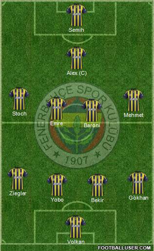 Fenerbahçe SK Formation 2012
