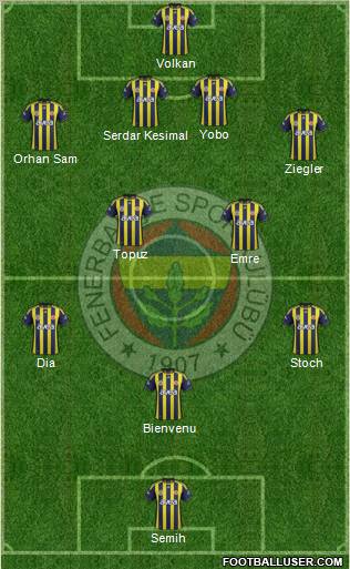 Fenerbahçe SK Formation 2012