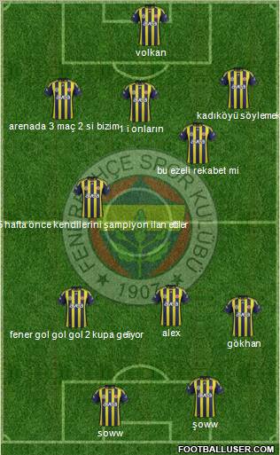 Fenerbahçe SK Formation 2012