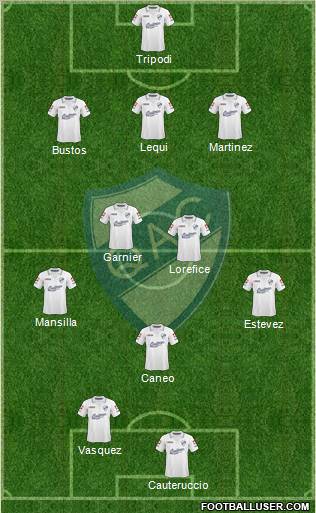 Quilmes 3-4-1-2 football formation