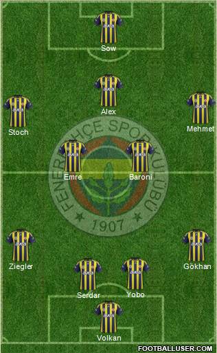 Fenerbahçe SK Formation 2012