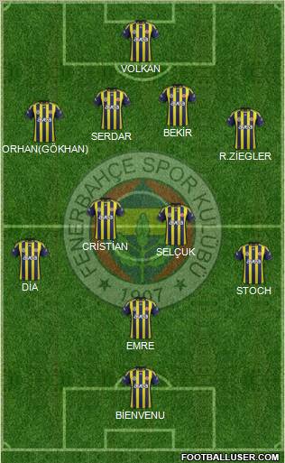 Fenerbahçe SK Formation 2012