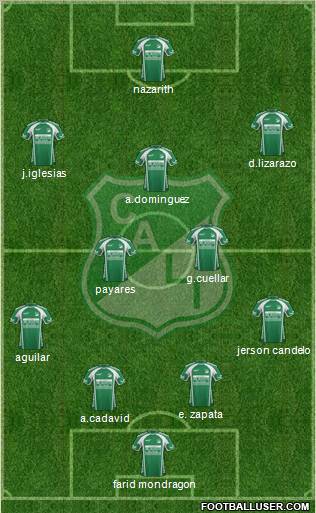 AC Deportivo Cali 4-3-2-1 football formation