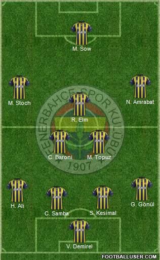 Fenerbahçe SK Formation 2012