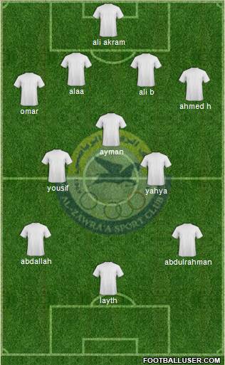 Al-Zawra'a Sports Club Formation 2012