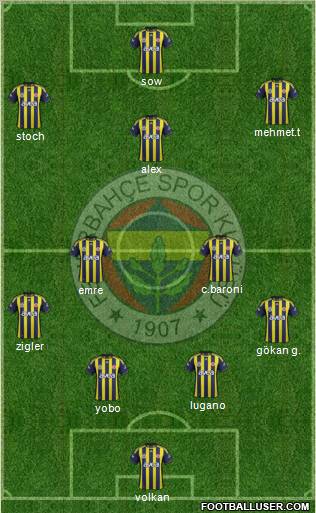 Fenerbahçe SK Formation 2012