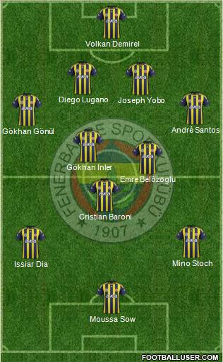 Fenerbahçe SK Formation 2012
