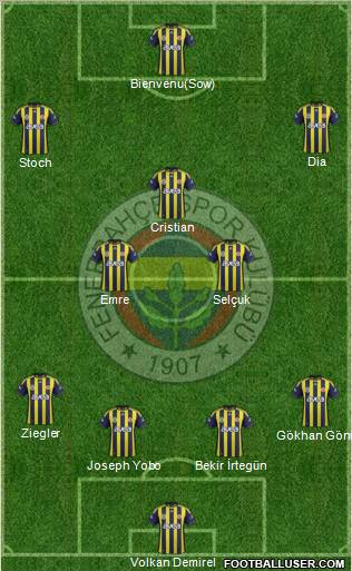 Fenerbahçe SK Formation 2012