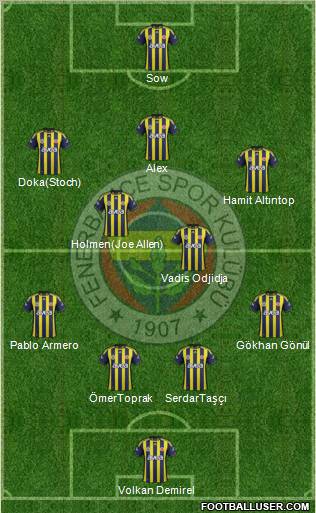 Fenerbahçe SK Formation 2012