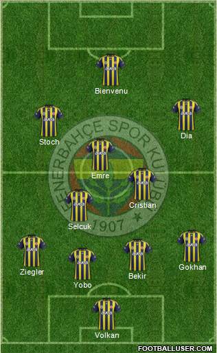 Fenerbahçe SK Formation 2012