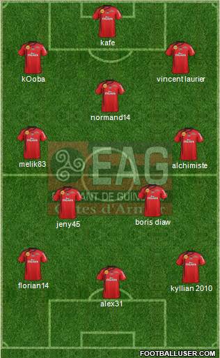 En Avant de Guingamp 3-4-3 football formation