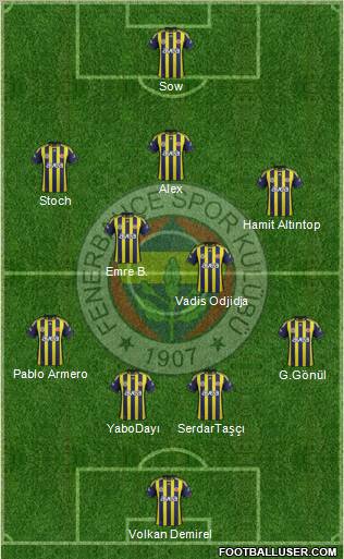 Fenerbahçe SK Formation 2012