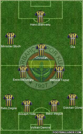 Fenerbahçe SK Formation 2012