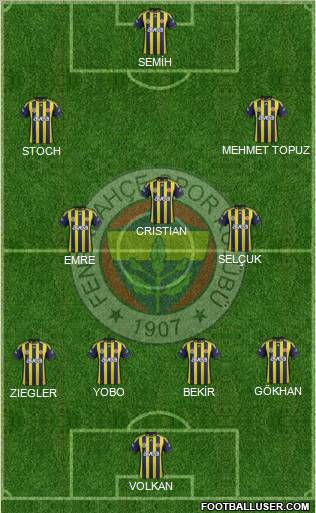 Fenerbahçe SK Formation 2012
