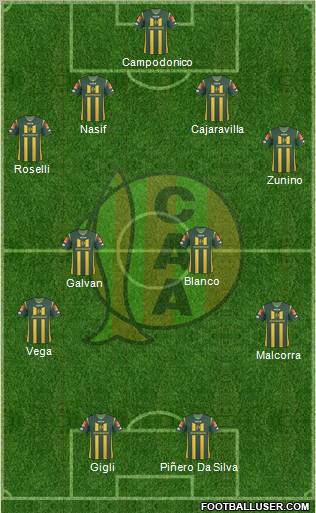 Aldosivi 4-4-2 football formation