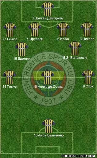 Fenerbahçe SK Formation 2012