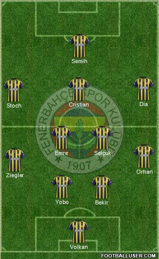 Fenerbahçe SK Formation 2012
