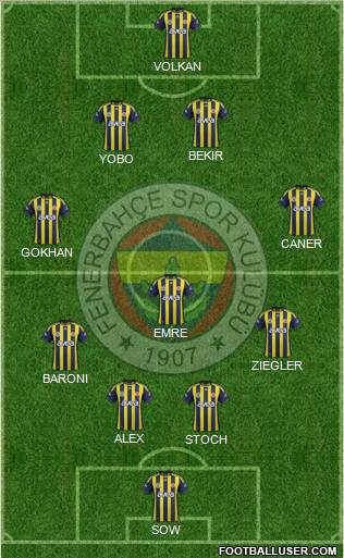Fenerbahçe SK Formation 2012