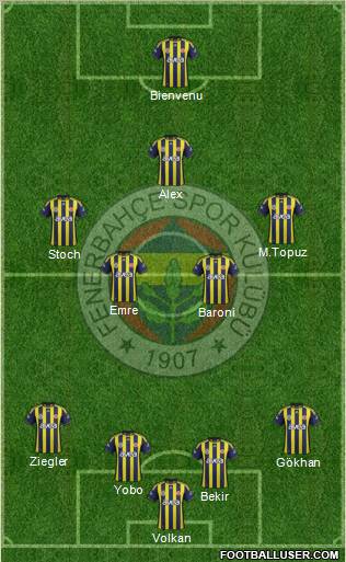 Fenerbahçe SK Formation 2012