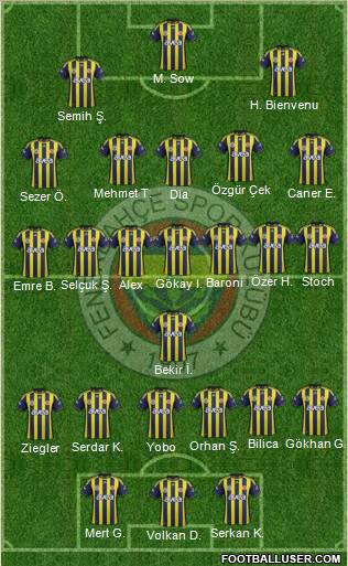 Fenerbahçe SK Formation 2012