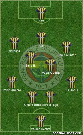 Fenerbahçe SK Formation 2012