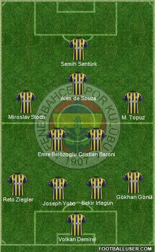 Fenerbahçe SK Formation 2012