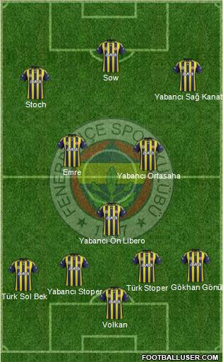 Fenerbahçe SK Formation 2012