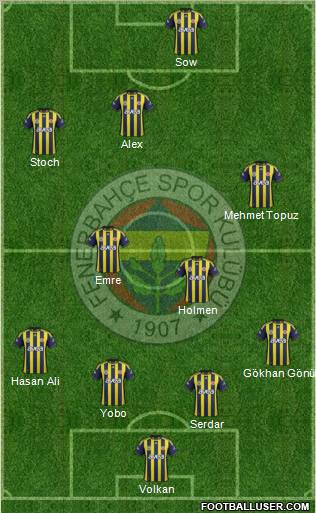 Fenerbahçe SK Formation 2012