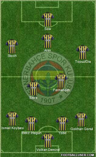 Fenerbahçe SK Formation 2012
