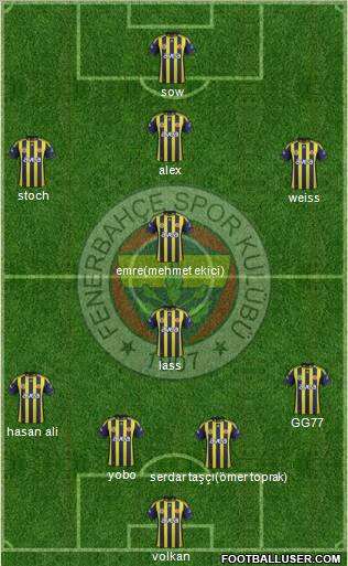 Fenerbahçe SK Formation 2012