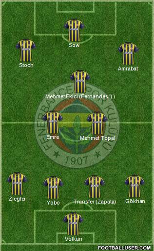 Fenerbahçe SK Formation 2012