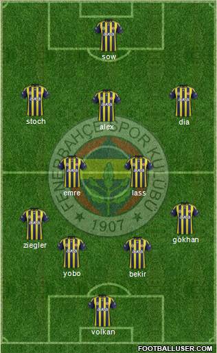 Fenerbahçe SK Formation 2012