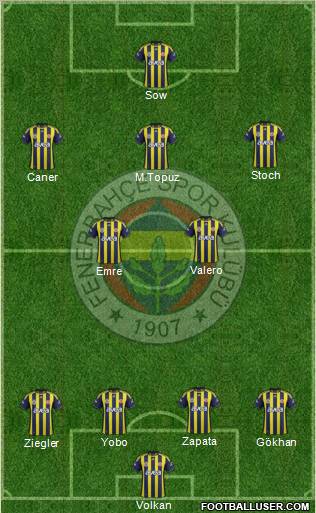 Fenerbahçe SK Formation 2012