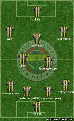 Fenerbahçe SK Formation 2012