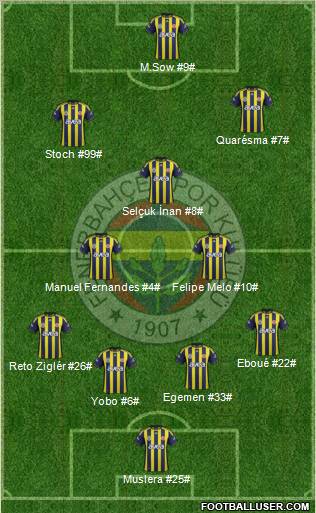 Fenerbahçe SK Formation 2012