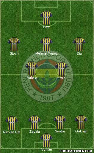 Fenerbahçe SK Formation 2012