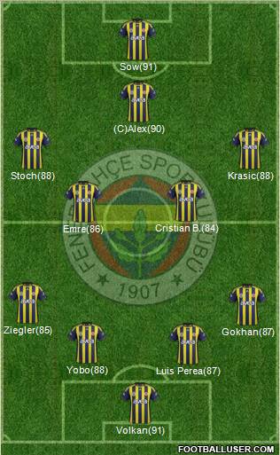 Fenerbahçe SK Formation 2012