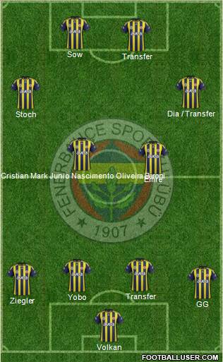 Fenerbahçe SK Formation 2012