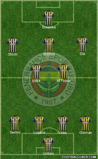 Fenerbahçe SK Formation 2012