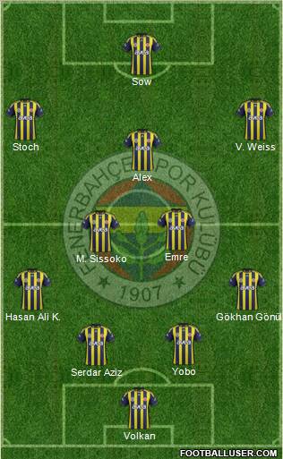 Fenerbahçe SK Formation 2012