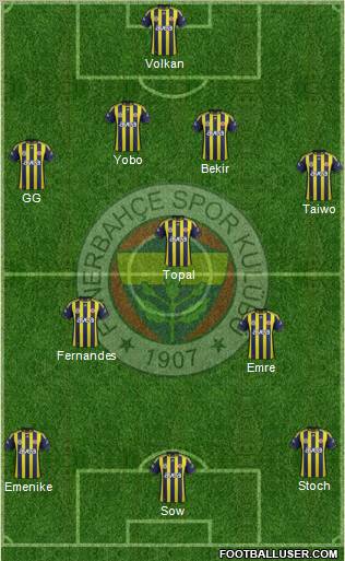 Fenerbahçe SK Formation 2012