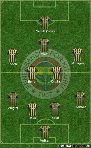 Fenerbahçe SK Formation 2012