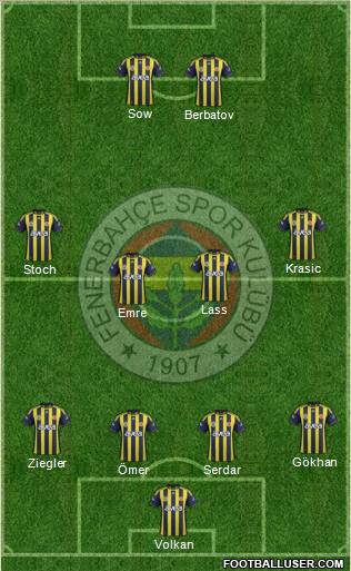 Fenerbahçe SK Formation 2012