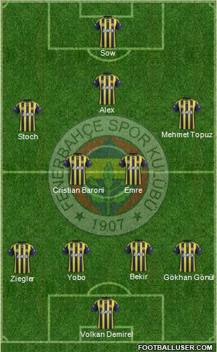 Fenerbahçe SK Formation 2012
