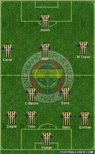 Fenerbahçe SK Formation 2012