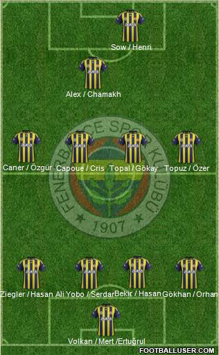 Fenerbahçe SK Formation 2012
