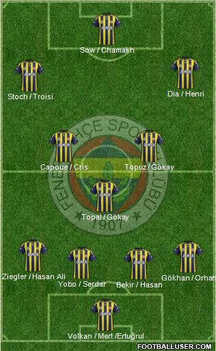 Fenerbahçe SK Formation 2012